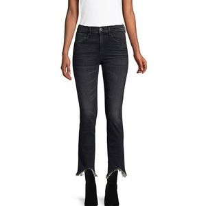 - 3x1 Elise Charcoal Authentic Straight Crop Frayed Hem Jeans Size 25